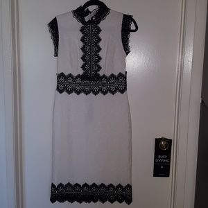 NWT NY&C CONTRASTING LACE SHEATH DRESS Size Small 
